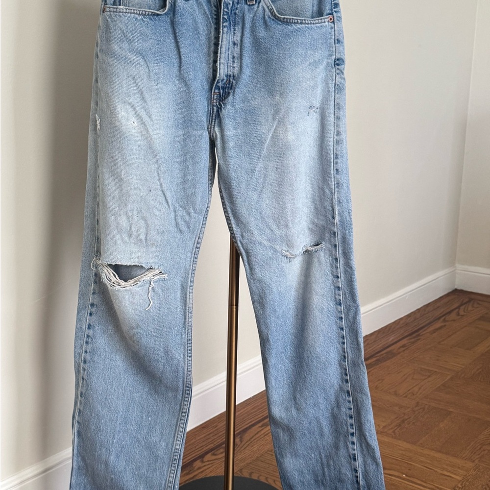 Levi's 1997 vintage 505 Blue Straight Jeans, authentic distressed